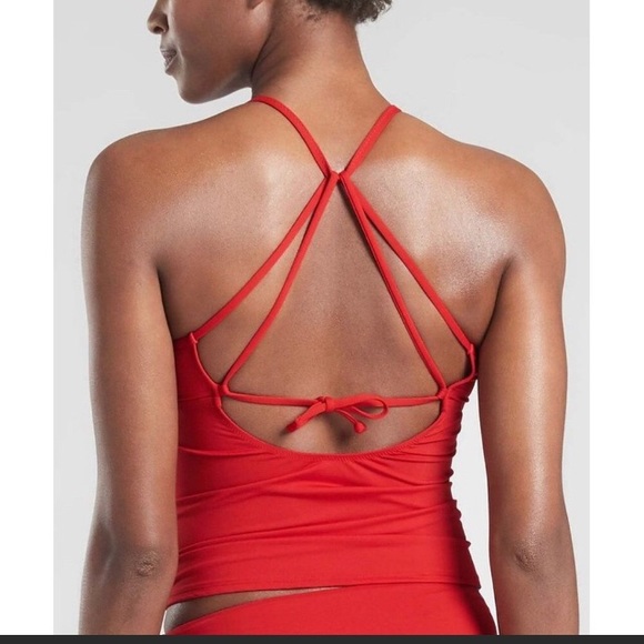 athleta high neck tie back tankini